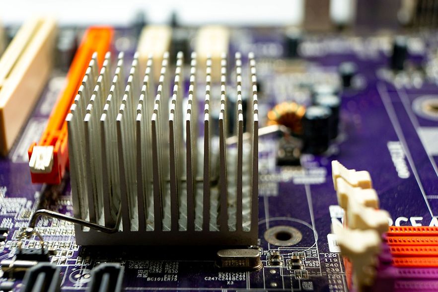 Nahaufnahme eines Mainboards